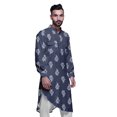 thumbnail image 3 of Atasi Kurta Traditionnel en Rayonne Imprimée à Col Mandarin pour Hommes Chemise Décontractée, 3 of 6