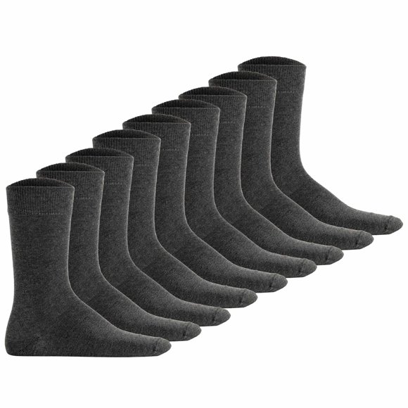 Hudson Chaussettes de Sport Unisexes, Lot de 9 - Simply, Chaussettes Courtes, Couleur Unie Gris Chiné 43-46 (UK 9-11)