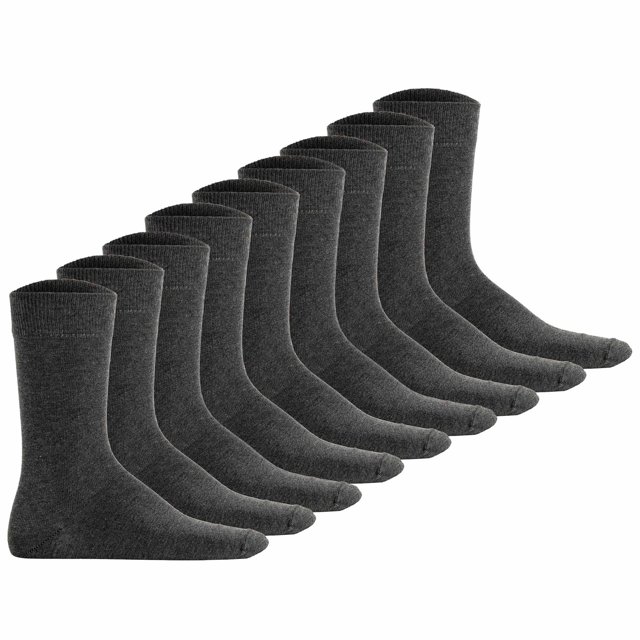 Hudson Unisex Sneaker Socks, 9-Pack - Simply, Short Socks, Solid Color Grey mottled 35-38 (UK 3-5)