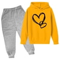 thumbnail image 1 of RXIRUCGD Mode Filles et Garçons Enfants Décontracté Manches Longues Imprimé Hauts Manches Longues Ensemble à Capuche (Orange, Taille : 5 Ans), 1 of 2