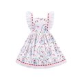 thumbnail image 2 of Robe Fille Blanche Snowman Cerise Imprimée Nœud Papillon Dentelle Rouge Blanc 4 Ans, 2 of 6