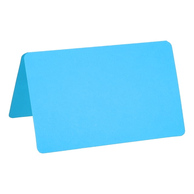 Unique Bargains Blank Greeting Cards,100pack Favor Decor Foldable Blank Card ,Blue Card Paper
