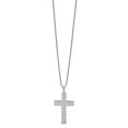 thumbnail image 2 of Diamond2Deal 925 Sterling Silver Rhodium-plated 70 Stone Micro Pav‚ CZ Cross Necklace with 2 Inch Extender for Women 18", 2 of 5