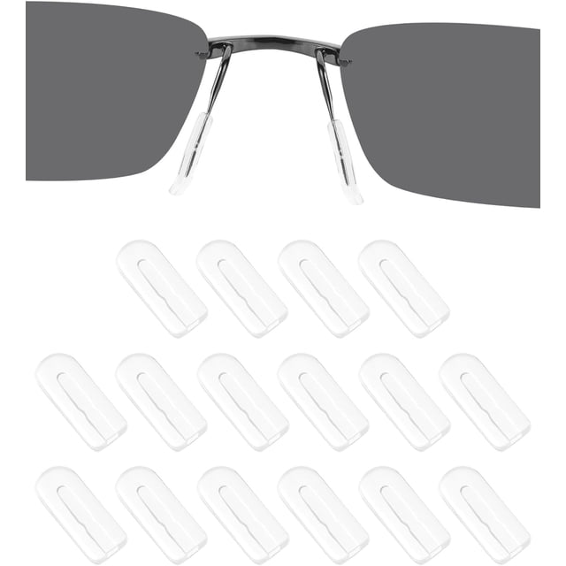DROGO Silicone Eyeglass Nose Pads, Clear Rectangle Replacement Nose Pieces, Anti-Slip Plug-in Nose Pads