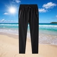 thumbnail image 1 of Deals of The Day Clearance! Men's Large Size Solid Color Casual Fashion Loose Ice Silk Sweatpants Drawstring Zipper Pockets Exercise Pants, Comfortable Sports Pants for Plus-Size Men, 1 of 7