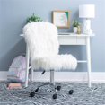 thumbnail image 2 of Riverbay Furniture Transitional Faux Fur Fabric Swivel Office Chair in White, 2 of 15