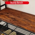 thumbnail image 4 of Bingirl 70.9 - Inch Tall Narrow Metal Coat Rack with Wooden Shoe Bench: 4 - in - 1 Rustic Brown Storage Shelf with 8 Hooks, 4 of 7