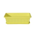 thumbnail image 2 of 3pcs Resin Rectangular Planting Pot Drainage Hole Vegetable Flower Planter Home Garden Plant Tray Yellow 50x21x14cm, 2 of 9