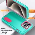 thumbnail image 3 of Supershield iPhone 15 Pro Max Defender Kick Stand Case, Triple 3 Layers Shockproof Heavy Duty Defender Hard Case Cover iPhone 15 Pro Max - Green, 3 of 3