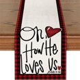 thumbnail image 1 of Valentine's Day Decorations Valentine's Day Heart Print Table Flags Party Table Kitchen Mats, 1 of 5