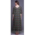 thumbnail image 4 of Bimba Chemises de Nuit Maxi Noires Colorées Imprimées pour Femmes avec Combinaison d'Été Vêtements de Nuit X-Small, 4 of 5