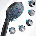 thumbnail image 3 of Hearth & Gear High Pressure 8 Mode Handheld Shower Head. Built In Power Wash To Clean Tub Tile & Extra Long 4.92 Ft. Stainless Steel Hose Wall & Overhead Brackets Color Changing Shower Head with Hose, 3 of 7