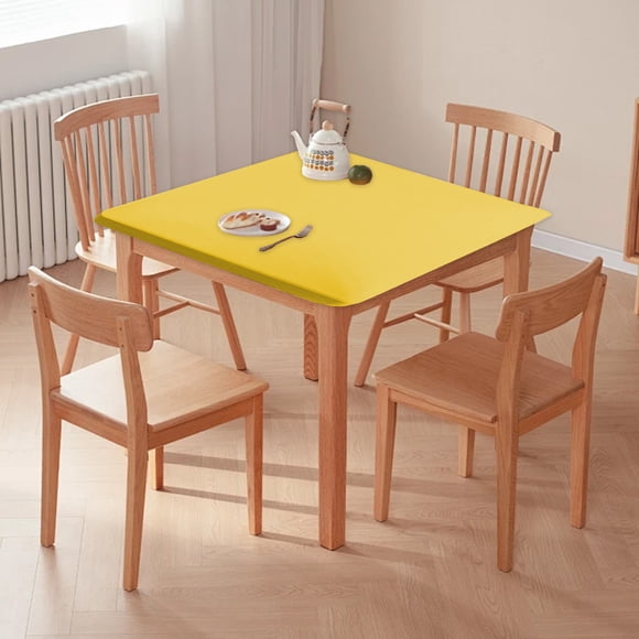 Nappe Ajustée en Polyester Élastique, Housse de Table pour Tables Rondes et Carrées, Table Résistante à la Poussière et aux Égratignures
