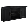 thumbnail image 1 of Pemberly Row Contemporary 48"Rustic Wood Corner TV Stand in Black, 1 of 15