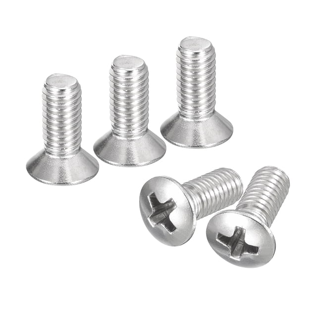 Unique Bargains Vis de Machine à Tête Ovale M5x12mm, Lot de 50 Vis à Tête Fraisée Légèrement Relevée en Acier Inoxydable 304