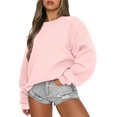 thumbnail image 1 of Chandails à Capuchon Mode pour Femmes 2023 Décontracté à Manches Longues Col Rond Chandail Ample pour Dames Hauts Blouse Rabais de 50 % Liquidation Costumes d'Halloween/Noël, 1 of 7