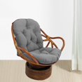 thumbnail image 3 of Luzkey Textured Tufted Rattan Swivel Rocking Cushion Pad Seat Cushions 48" x 24" Outdoor/Indoor Gray(Only Cushion), 3 of 8
