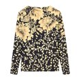 thumbnail image 4 of CEHVOM Femmes Dames Col Rond Hauts Amples T-Shirts Décontractés à Imprimé Blouse à Manches Longues Liquidation, 4 of 5