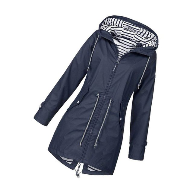 Decodeary Veste à Capuche Douce pour Femme Imperméable Manteau de Pluie Extérieur Vert S