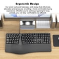 thumbnail image 1 of Ergonomic Keyboard Wired Keyboard K110 Arched Keyboard Curved Keys Padded Palm Rest Full Size Keyboard Expression Keys Business Office 110 Keys Black, 1 of 7