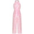 thumbnail image 3 of Choomomo Combinaison à Sequins pour Filles, Col Halter, Sans Manches, pour Fête, Danse Formelle, Rose 14, 3 of 7