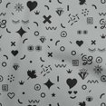 thumbnail image 1 of oneOone Polyester Spandex Gray Fabric Doodle Sewing Material Print Fabric By The Yard 56 Inch Wide, 1 of 4