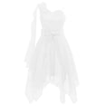 thumbnail image 2 of Ocealan Robe de Demoiselle d'Honneur à une Épaule pour Fille, Robe de Fête de Mariage Junior pour Enfants avec Ceinture Perlée, Blanc 14, 2 of 6