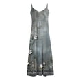 thumbnail image 5 of Ovzne Robes Grande Taille pour Femmes Courbées Robe d'Été pour Femmes Imprimé Sans Manches Col Rond Robe Longue Décontractée Robe de Vacances Imprimée Liquidation, 5 of 5