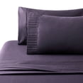 thumbnail image 2 of Marina Decoration Ultra Soft Silky Deep Pocket Solid Rayon from Bamboo Bedding All Season Sheet Set, Eggplant Color, 2 of 8