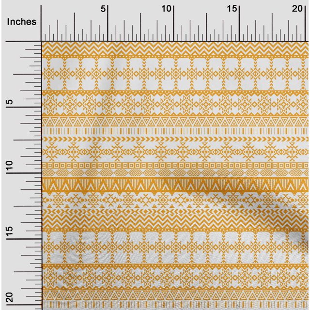 oneOone Polyester Lycra Mustard Yellow Fabric Aztec Tribal Sewing Craft Projects Fabric Prints By Yard 56 Inch Wide