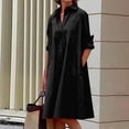 thumbnail image 2 of CEHVOM Robe Longue Maxi pour Femmes, Mode, Col Rond, Manches Longues, Décontractée, avec Poches, Unie, en Solde, 2 of 6