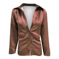 thumbnail image 3 of XZNGL Long Sleeve Blouse Women Classic Solid Color Blouse Slim Buttons Lapel Long Sleeve Tunic Tops Women Tops Long Sleeve Casual Tunic Tops Blouse Tops for Women Casual, 3 of 5