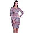 thumbnail image 2 of Moomaya Womens Full Sleeve Printed Midi Length Printed Bodycon Dress, 2 of 6