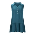 thumbnail image 4 of FcBaudy Robe Sans Manches à Col Rond, Robes d'Été pour Femmes, Robes pour Femmes Robe Sans Manches à Rayures à Col Rond Ajustée Mi-Longue Courte Robe Femme, 4 of 8