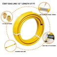 thumbnail image 4 of Tuyau en Acier Inoxydable Ondulé CSST 37 Pieds 1/2 Pouces Flexible pour Gaz Naturel Kit de Conversion Propane Tuyau de Grill avec Raccords Adaptateurs Mâles, 4 of 15