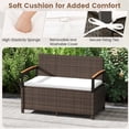 thumbnail image 2 of Gymax Banc de Rangement Extérieur avec Coussin, Dossier et Accoudoirs en Bois d'Acacia, Rangement Dissimulé, 2 of 10