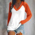 thumbnail image 2 of FAIWAD Women’s Color Block Tunic Top Long Sleeve Patchwork V Neck Plus Size Pullover Top, 2 of 4