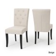 thumbnail image 2 of Ensemble de 2 chaises de salle à manger capitonnées beiges, 2 of 3