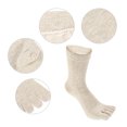 thumbnail image 3 of Unique Bargains Pair Full Finger Five Toe Socks Unisex Non Slip Daily Fit Finger Socks Beige, 3 of 7