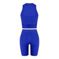 thumbnail image 4 of Ensembles Assortis pour Femmes Ensemble Deux Pièces Été Sans Manches Col Rond Hauts Shorts Pantalons Costume Femmes Ensemble Deux Pièces en Liquidation, 4 of 5