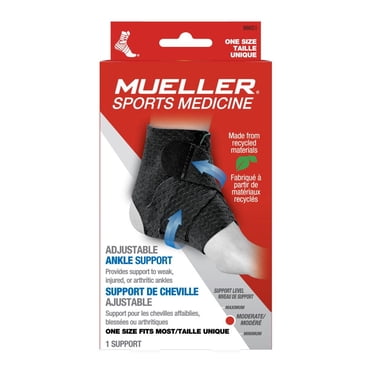 Mueller Green Adjustable Ankle Support, Black, One Size Fits Most, Left or Right