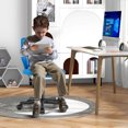 thumbnail image 4 of Costway Chaise de Bureau Ergonomique Réglable en Hauteur pour Enfants avec Roulettes Universelles Chaise de Travail Bleue, 4 of 10