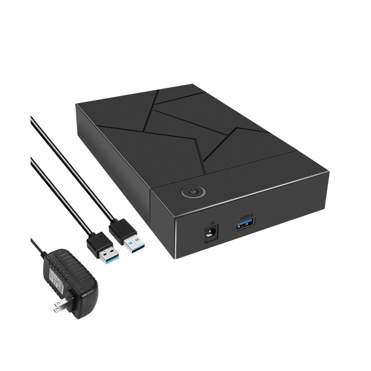 3.5 Inch HDD Enclosure USB 3.0 to SATA Hard Drive Case SSD Enclosure External Solid State Hard Drive Disk Box-US Plug,1 x Hard Drive Case 1 x Power Adapter,Black