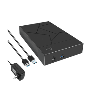 3.5 Inch HDD Enclosure USB 3.0 to SATA Hard Drive Case SSD Enclosure External Solid State Hard Drive Disk Box-US Plug,1 x Hard Drive Case 1 x Power Adapter,Black