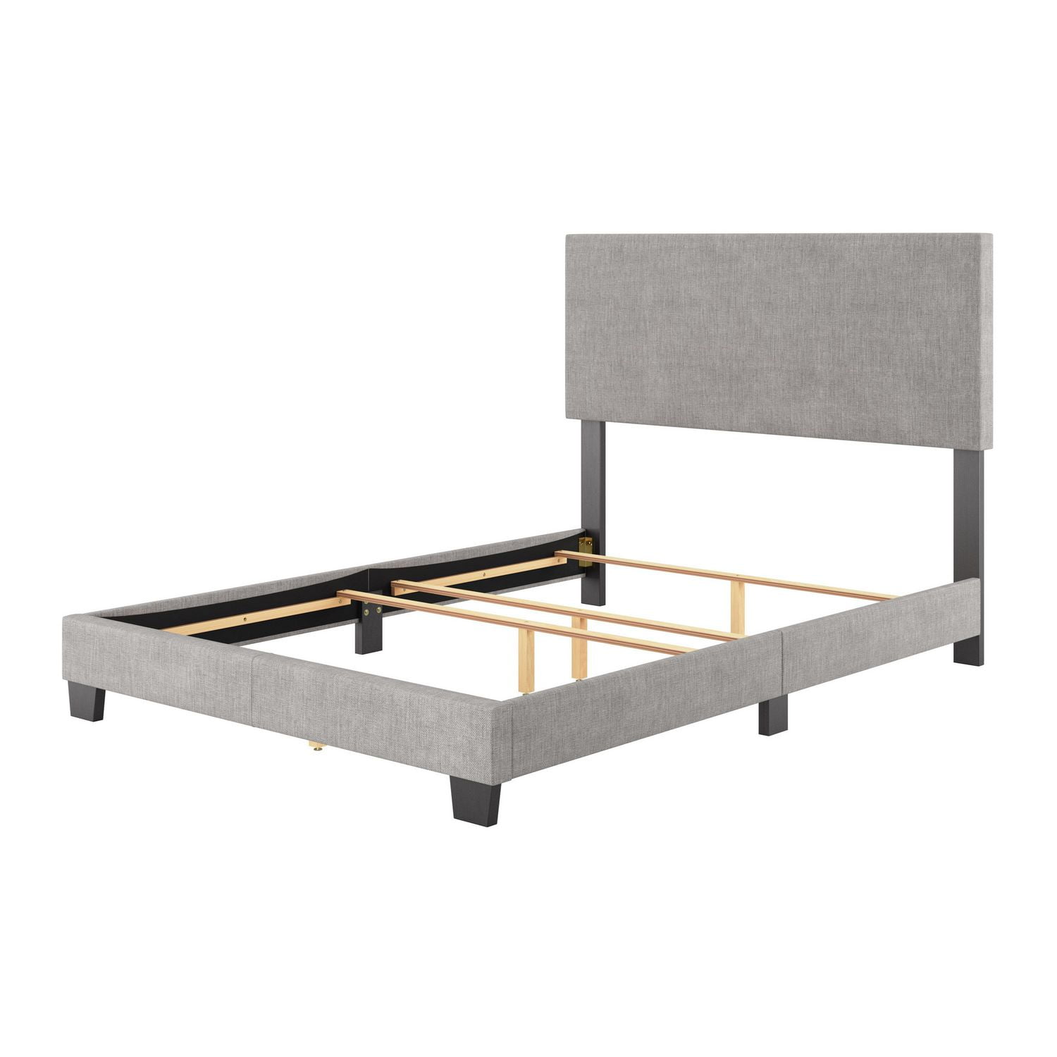 Cadre de lit rembourré moderne CorLiving Celeste pour adulte, avec tête de lit et sommier tapissier requis