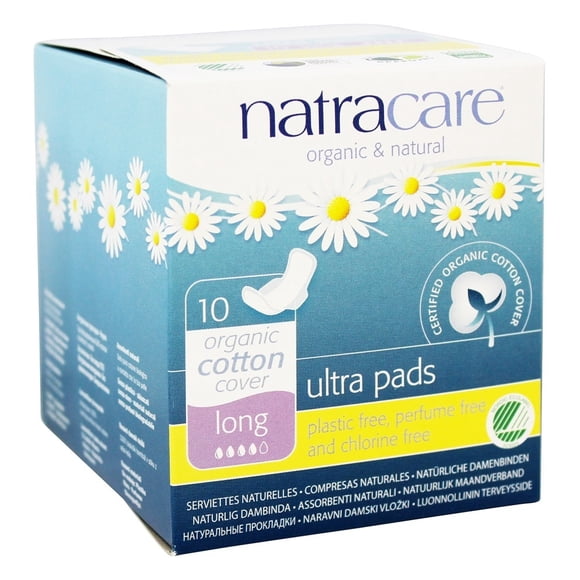 Natracare - Cotton Natural Feminine Ultra Pads Long with Wings - 10 Pad(s)