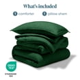 thumbnail image 4 of Bare Home Down Alternative Comforter Set - 2-Pieces - All Seasons - Twin/Twin-XL, Heather Forest Green, 4 of 5