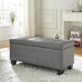 thumbnail image 1 of Fabric Storage Ottoman - Grey, 1 of 5