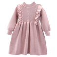 thumbnail image 2 of Robe Tricotée pour Filles 1-6T Bébé Automne Hiver Robe Chandail Douce Jupe Tutu Décontractée Robe Chandail Manches Longues Tricotée Unie, 2 of 7