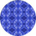 thumbnail image 1 of Ahgly Company Machine Washable Indoor Round Transitional Light Slate Blue Area Rugs, 8' Round, 1 of 7